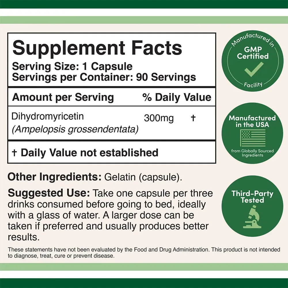 Double Wood Supplements Dihydromyricetin DHM (90 Capsules) – Obrázok 2