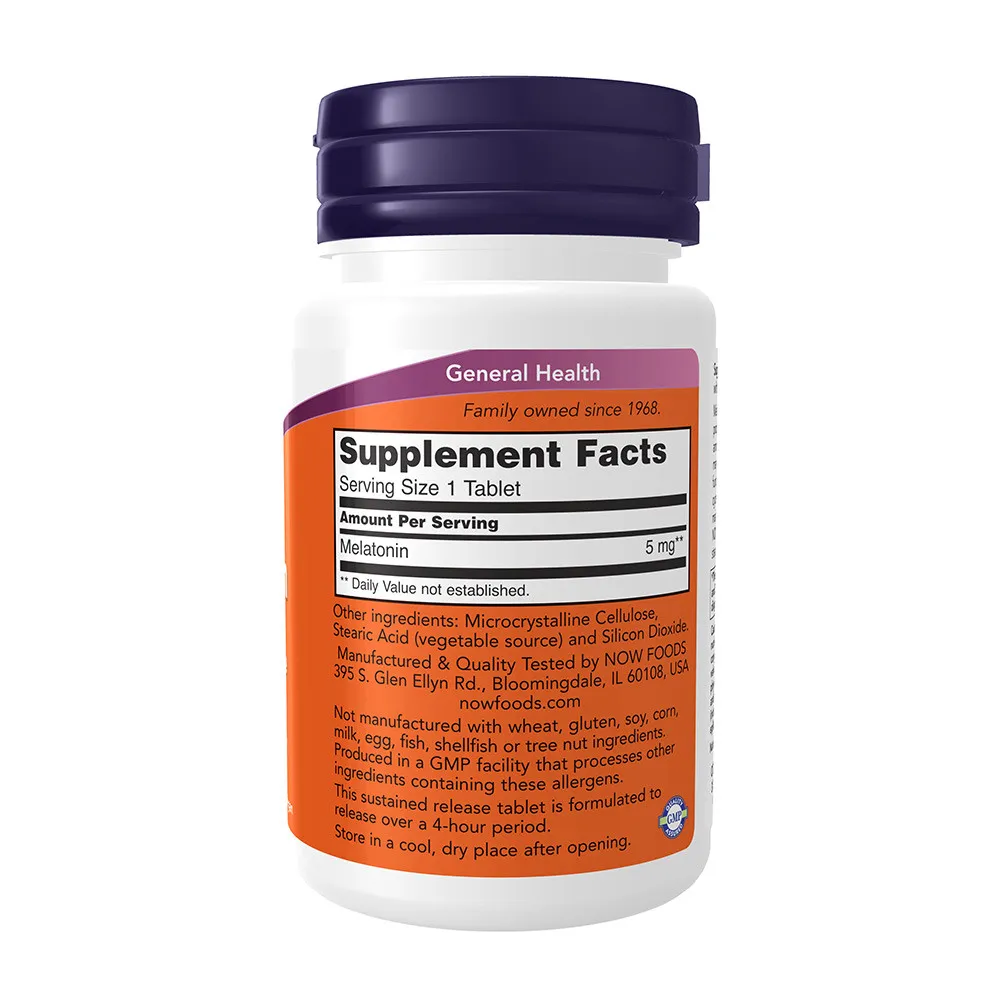 NOW Melatonin 5 mg Sustained Release (120 Tablets) – Obrázok 2