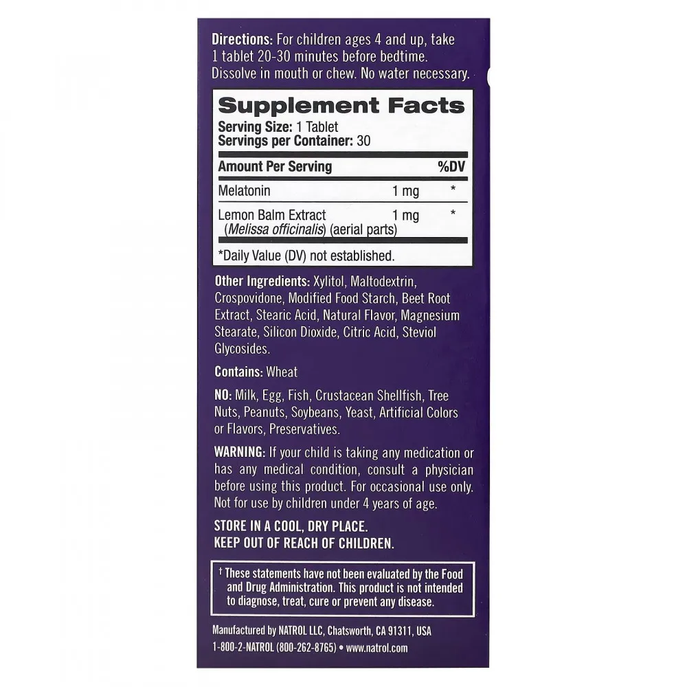 Natrol Kids Melatonin (30 Tablets, Strawberry) – Obrázok 6