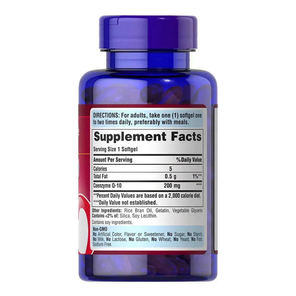 Puritans Pride CO Q-10 200 mg (120 Softgels) – Obrázok 2