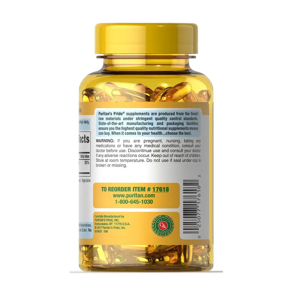 Puritans Pride Vitamin D3 2000 IU (200 Softgels) – Obrázok 5