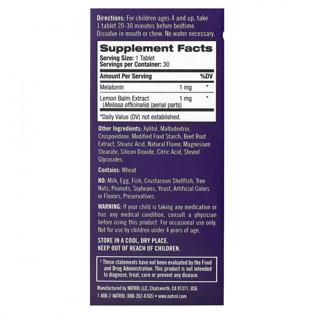 Natrol Kids Melatonin (30 Tablets, Strawberry) – Obrázok 3