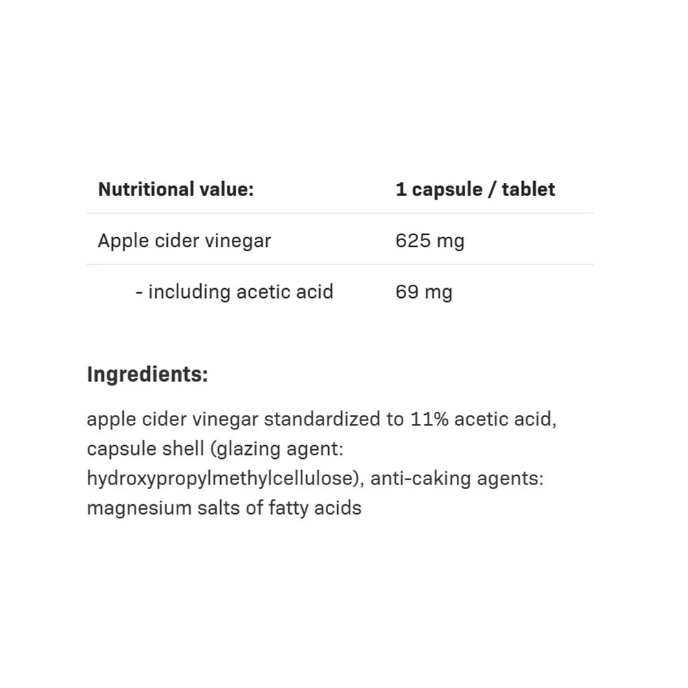 ALLNUTRITION Apple Cider Vinegar (90 Capsules) – Obrázok 2