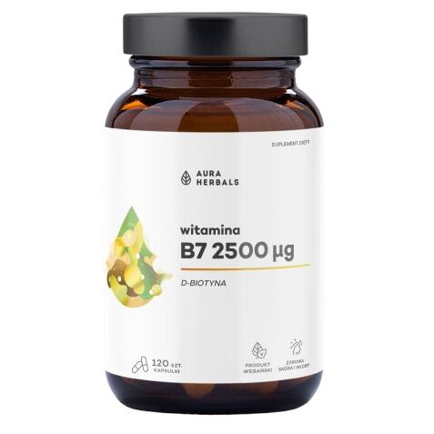 AURA HERBALS B7 2500 µg, biotin (120 kapsler)