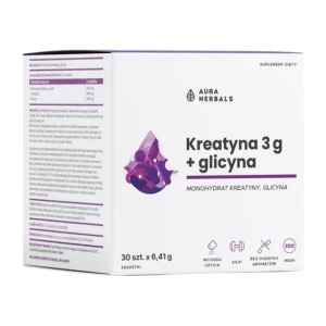AURA HERBALS Kreatín monohydrát 3 g + glycín, vrecúška (30 ks) - Viking Supplements