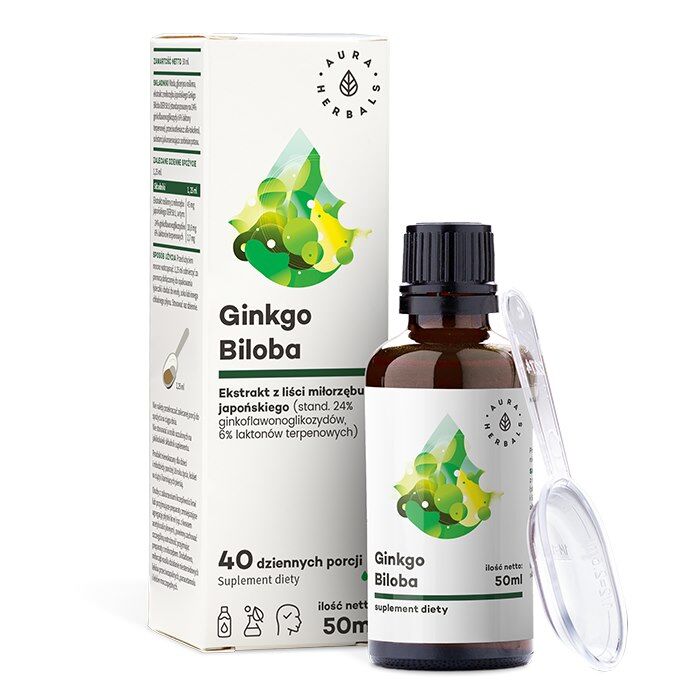 AURA HERBALS Ginkgo Biloba, ginkgo-ekstrakt 50:1, 45 mg, (50 ml / 1,69 fl. oz.)