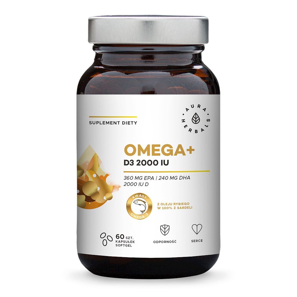 AURA HERBALS Omega+ Vitamín D3 2000 IU (60 želatínových kapsúl) - Viking Supplements