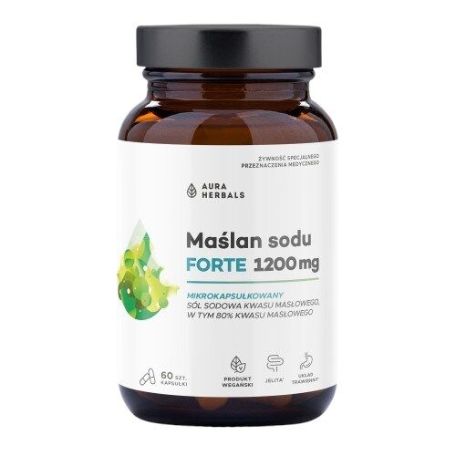 Aura Herbals - Natriumbutyrat Forte, mikroindkapslet 1200 mg (60 kapsler)