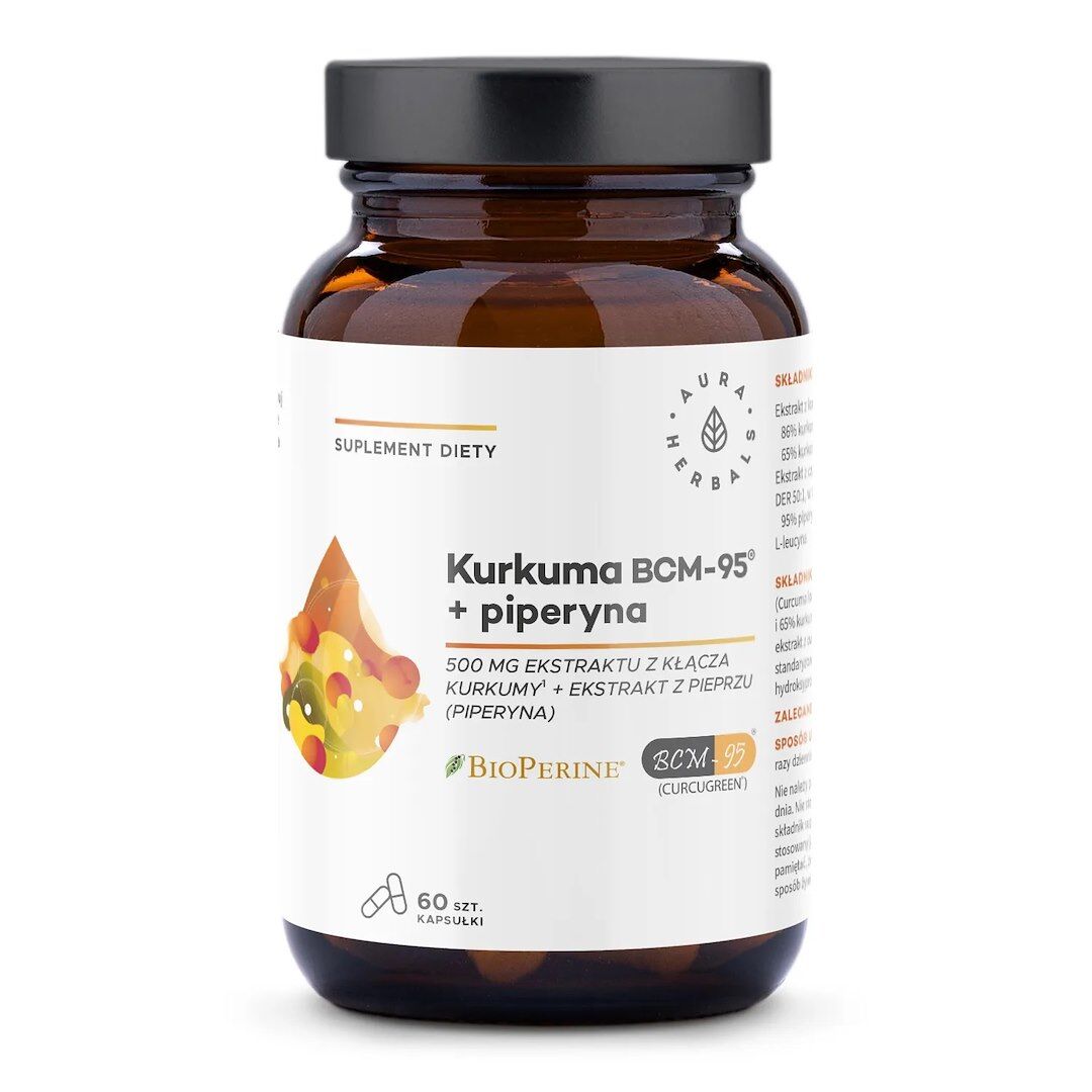 AURA HERBALS Kurkuma 500 mg BCM-95® + piperín (60 kapsúl) - Viking Supplements