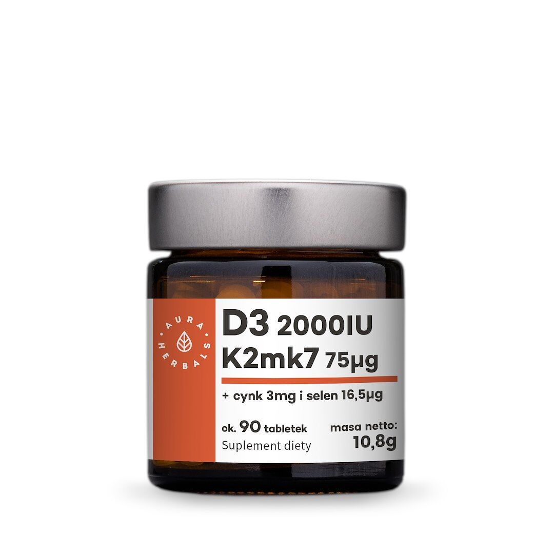 AURA HERBALS Vitamín D3 + K2 + zinok + selén (90 tabliet) – Viking Supplements