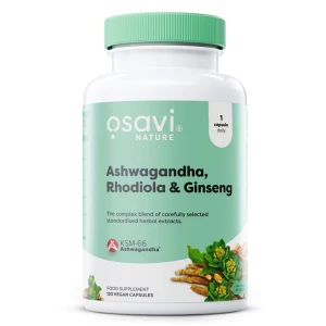 Ashwagandha + rhodiola a ženšen – 120 vegánskych kapsúl – Viking Supplements