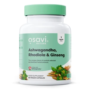 Ashwagandha + rhodiola a ženšen – 60 vegánskych kapsúl – Viking Supplements