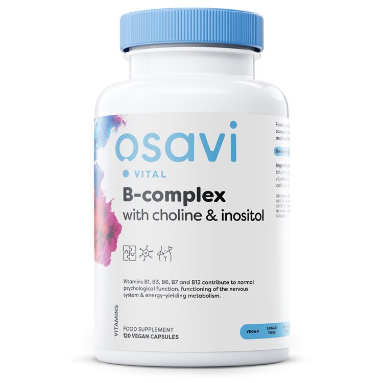 Komplex vitamínov B s cholínom a inozitolom – 120 vegánskych kapsúl – Viking Supplements