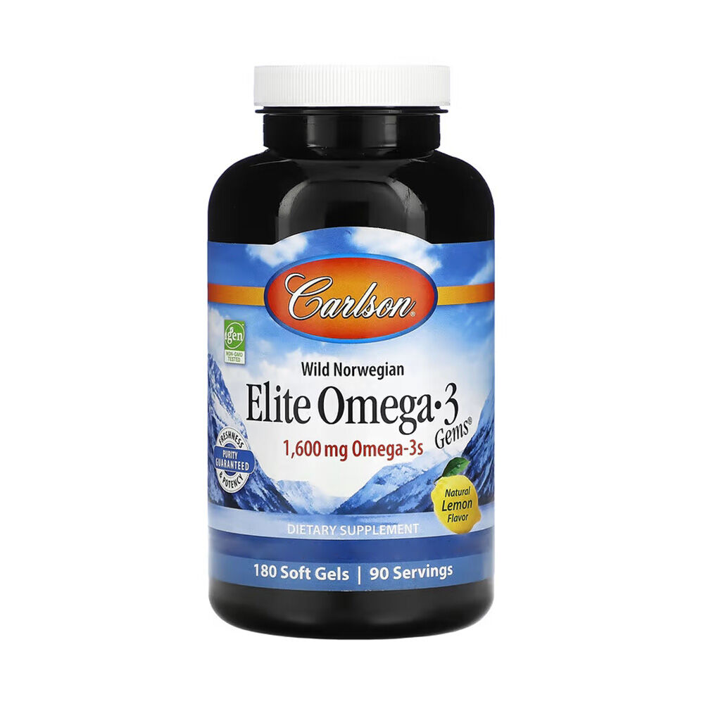 Carlson Labs Elite Omega-3 Gems 1600 mg, 180 bløde kapsler