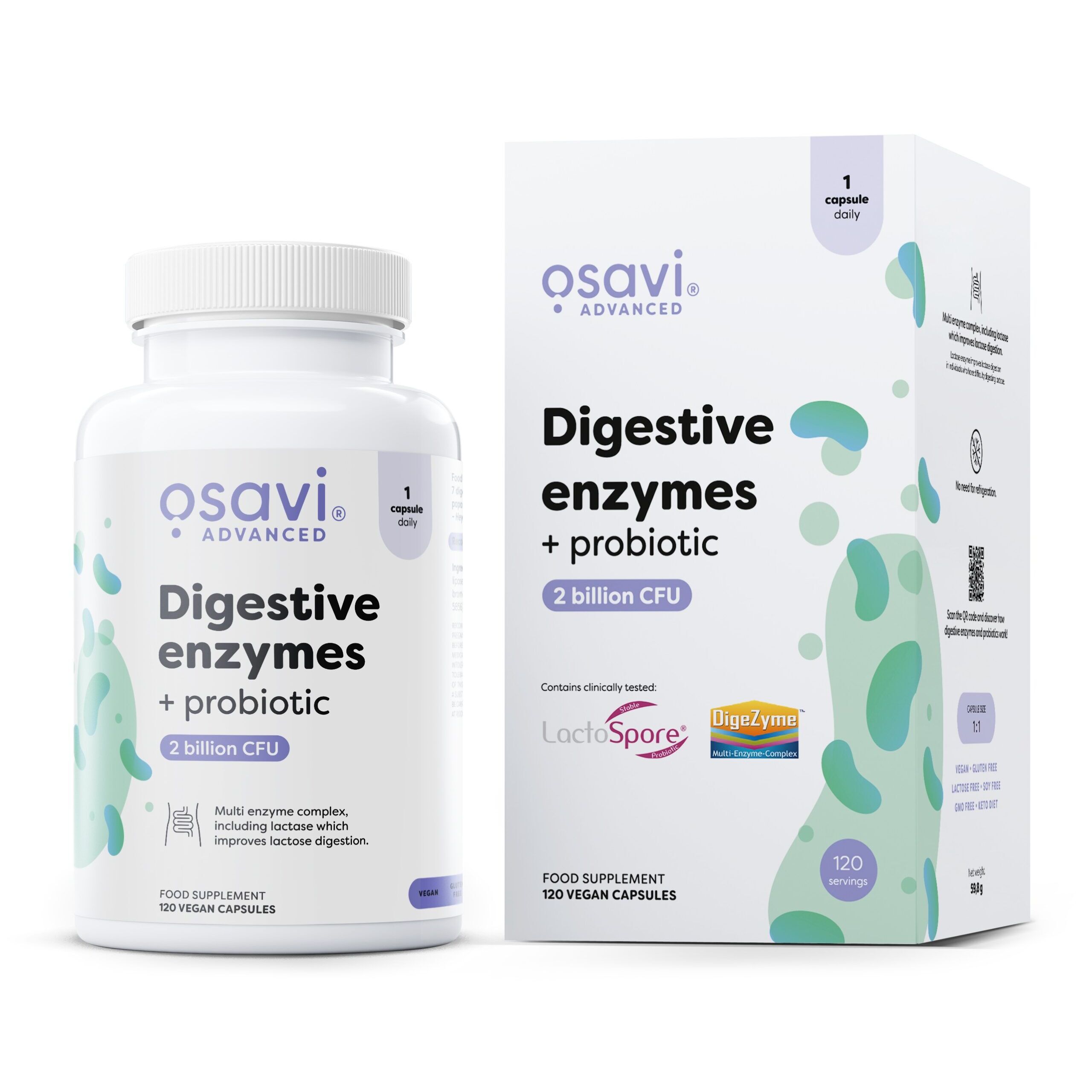 Osavi - Digestive enzymes + probiotic - 120 vegan caps