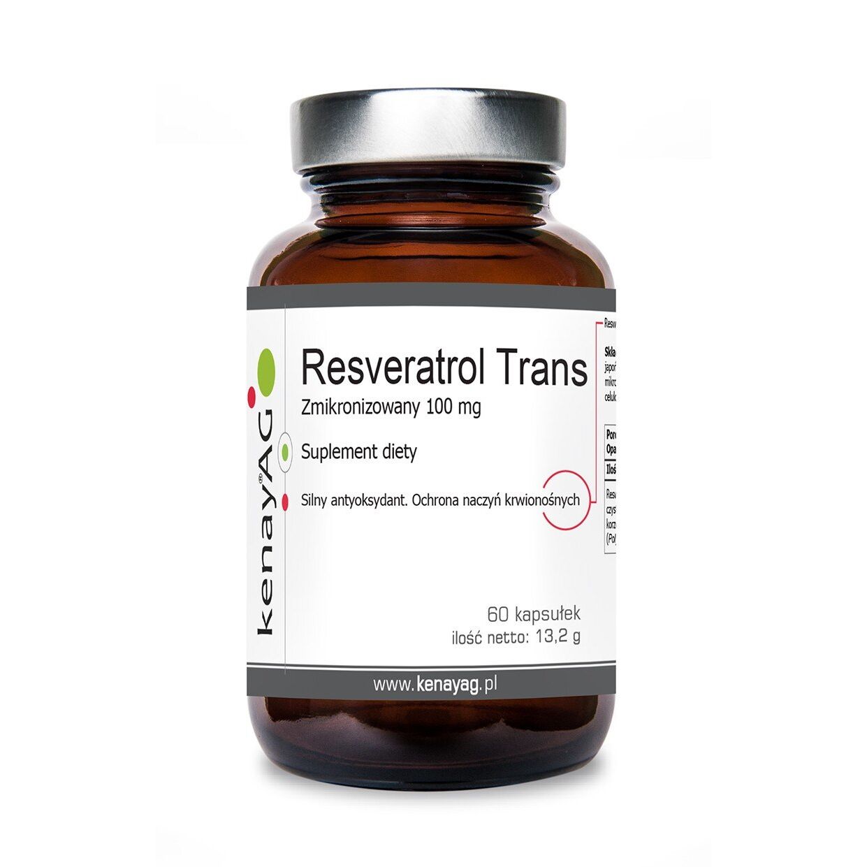 KENAY Resveratrol, trans-mikroniseret, 100 mg (60 kapsler)