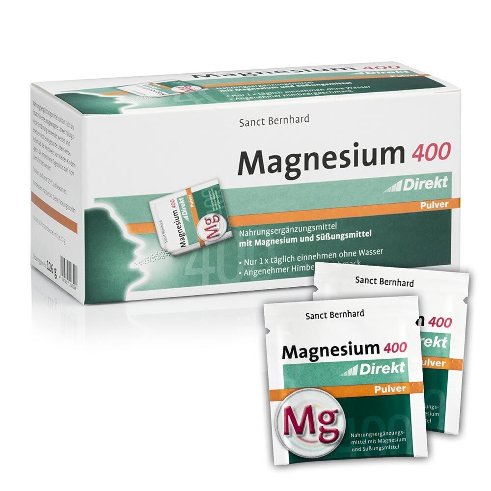 KRAUTERHAUS SANCT BERNHARD Magnesium 400 Direct prášok (60 ks) - Viking Supplements