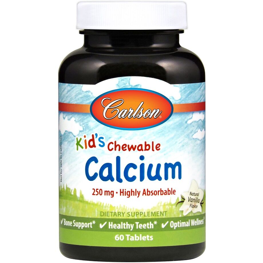 Tyggetabletter med calcium til børn, 250 mg, naturlig vanilje 60 tabletter