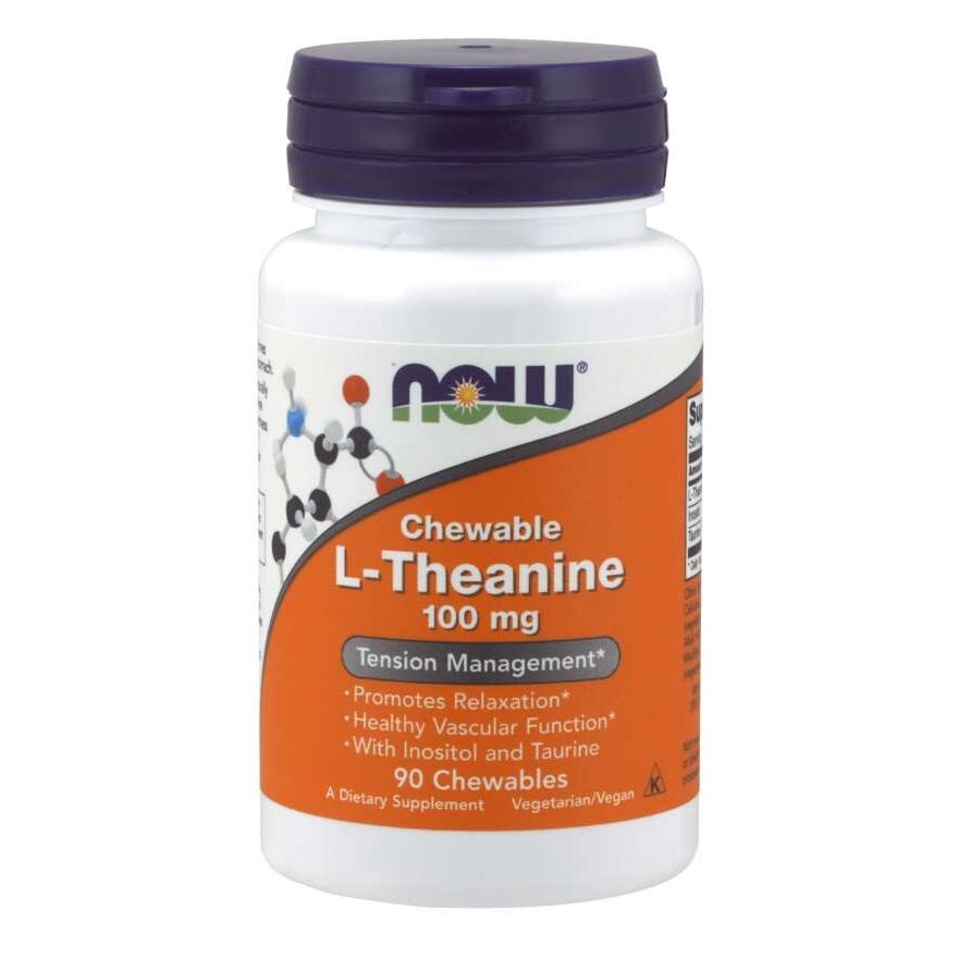 NOW Foods - L-Theanine with Inositol and Taurine, 100mg - 90 chewables