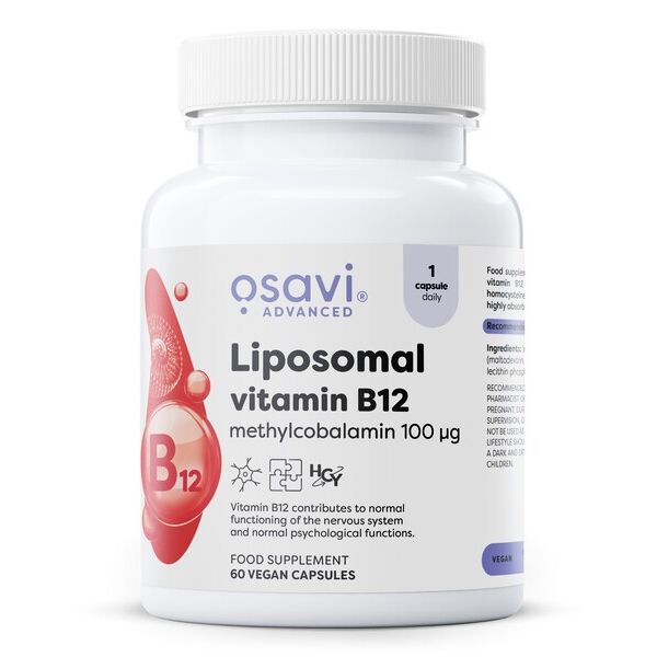 Osavi - Liposomalt Vitamin B12, Methylcobalamin 100 µg + 60 veganske kapsler