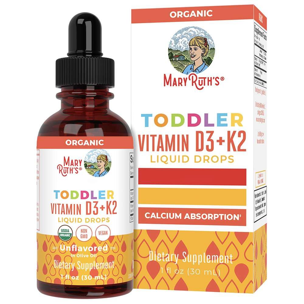 MaryRuth – Vitamín D3+K2 v kvapkách pre batoľatá, bez príchute, 30 ml – Viking Supplements
