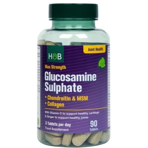 Glukózamín sulfát s maximálnou silou + chondroitín a MSM + kolagén – 90 tabliet – Viking Supplements