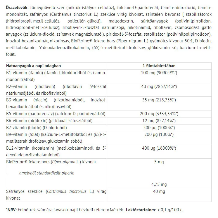 Natur Tanya B Complex Extra (30 Tablets) – Obrázok 2