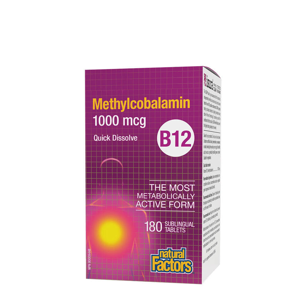 Natural Factors B12 metylkobalamín 1000 mcg (180 tabliet) – Viking Supplements