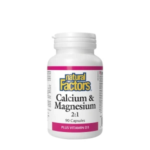Natural Factors Vápnik a horčík v pomere 2:1 s vitamínom D3 (90 kapsúl) – Viking Supplements