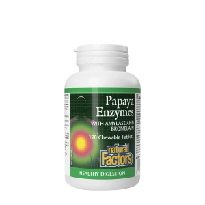 Natural Factors – Papájové enzýmy s amylázou a bromelínom (120 žuvacích tabliet) – Viking Supplements