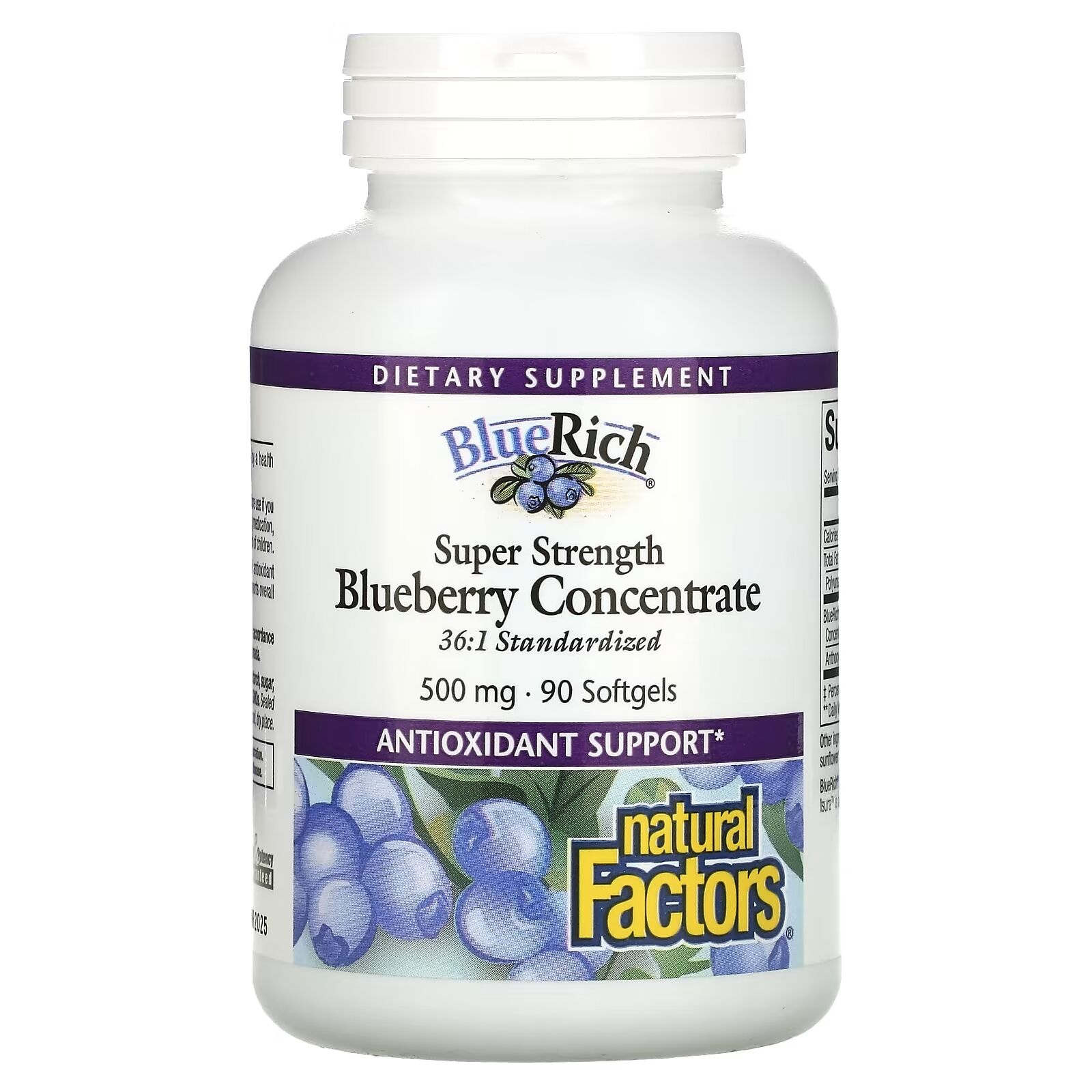 Natural Factors Super Strength – koncentrát z čučoriedok 500 mg, 90 mäkkých kapsúl – Viking Supplements