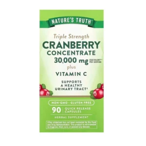 Nature's Truth – brusnicový koncentrát s trojnásobnou silou a vitamínom C – 90 kapsúl – Viking Supplements