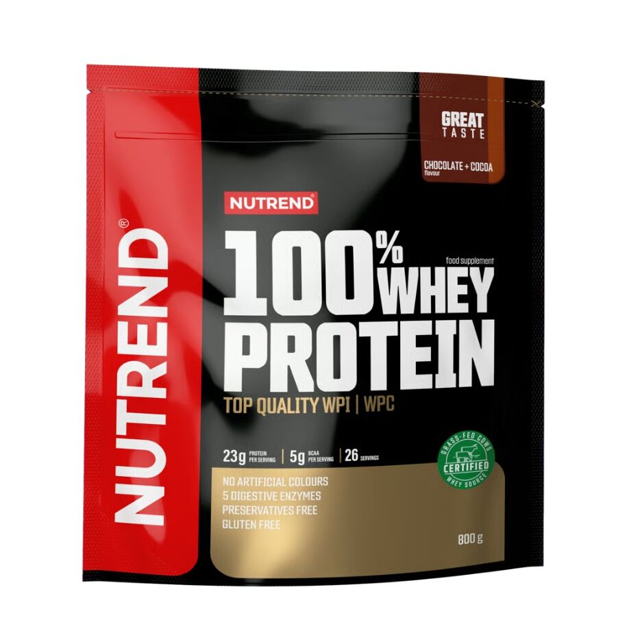 Nutrend 100% valleprotein, chokolade + kakao 800 g
