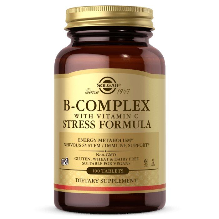 SOLGAR Komplex vitamínov B s vitamínom C (100 tabliet) – Viking Supplements