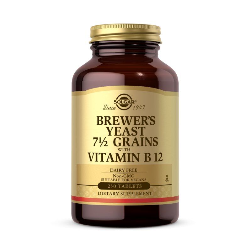 Solgar - Brewer's Yeast 7 1/2 Grains med Vitamin B12, 250 tabletter