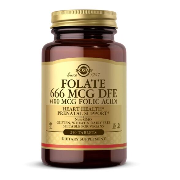 Solgar - Folate 666 mcg DFE (400 mcg Folsyre) 250 tabletter