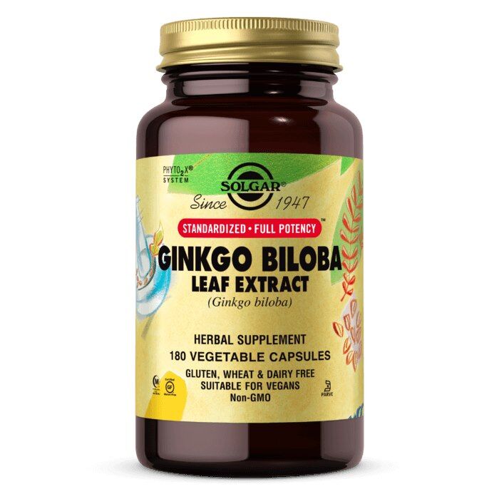 SOLGAR Extrakt z listov ginkgo biloba (180 vcaps) – Viking Supplements