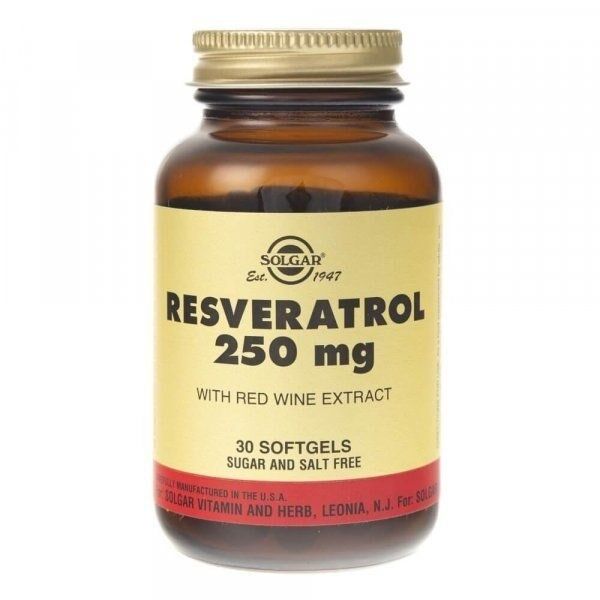 Solgar - Resveratrol 250 mg med Rødvinsekstrakt, 30 kapsler