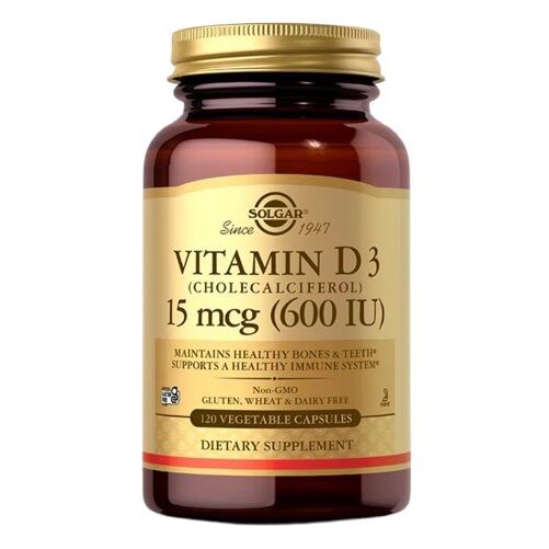 SOLGAR Vitamin D3 15 mcg (600 IU) (120 kaps.) - Viking Supplements