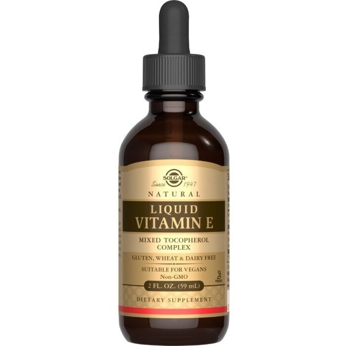 SOLGAR Vitamín E – prírodný tekutý prípravok (59 ml / 2 fl. oz.) – Viking Supplements