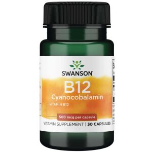 Swanson Vitamin B12 Cyanocobalamin 500mcg 30 capsules - Viking Supplements