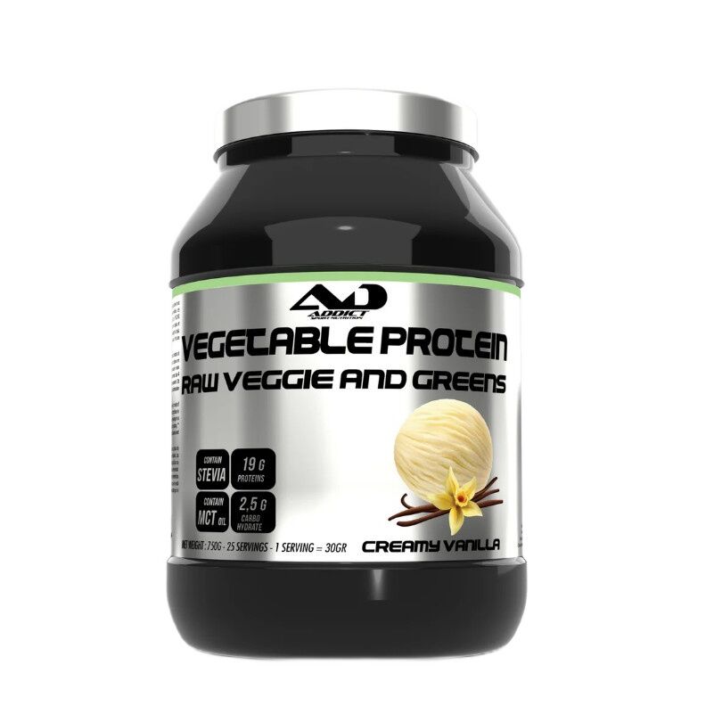 Addict Sport Nutrition - Vegetable Protein Raw Veggie and Greens, Creamy Vanilla - 750g