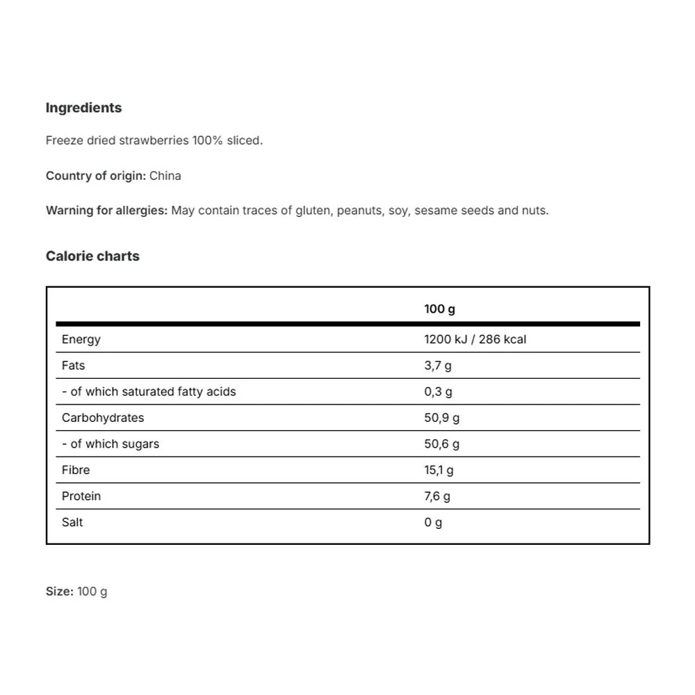 Vilgain Strawberries Lyophilized (100 g) – Obrázok 2