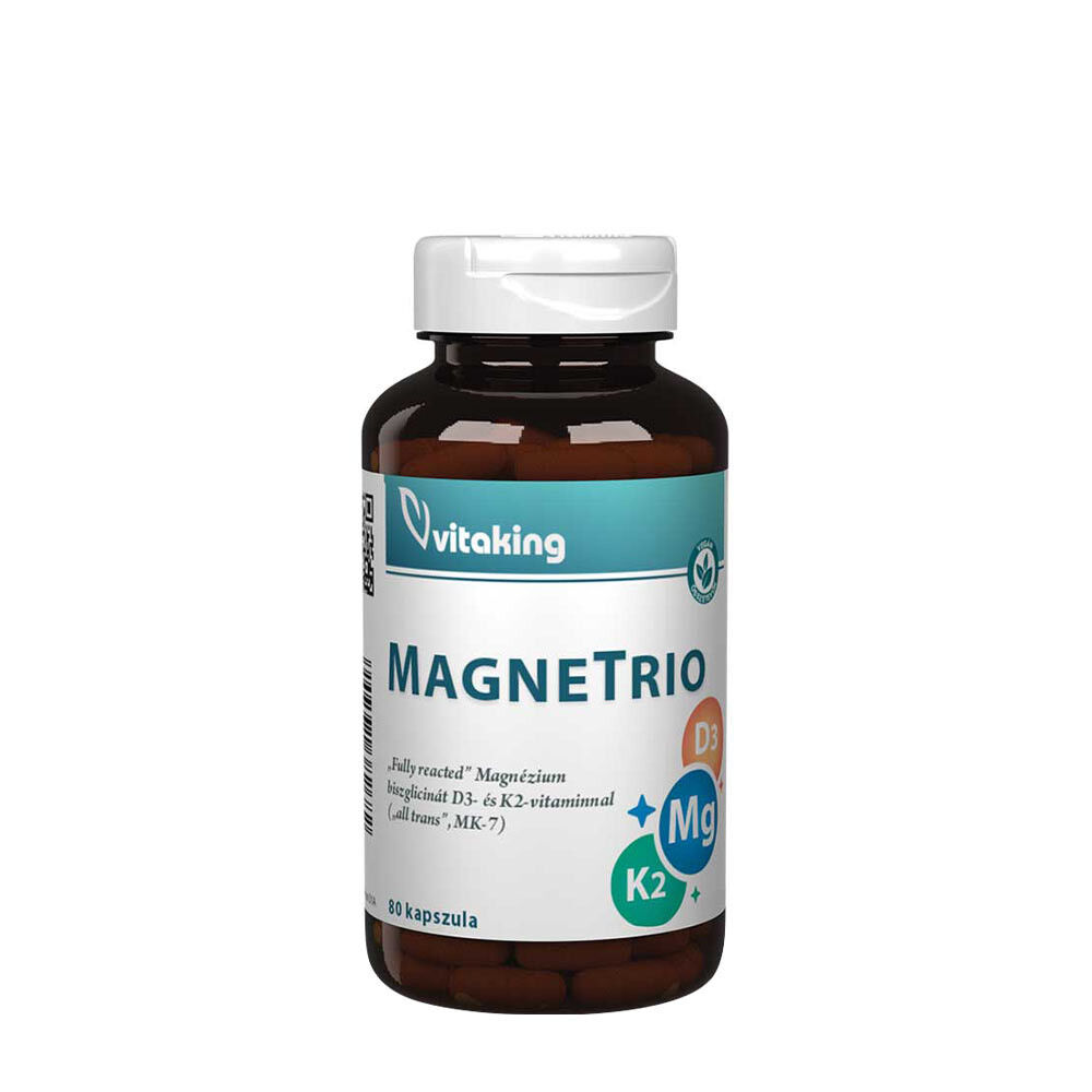 Vitaking MagneTrio D3+K2+ bisglycinát horčíka (80 kapsúl) - Viking Supplements