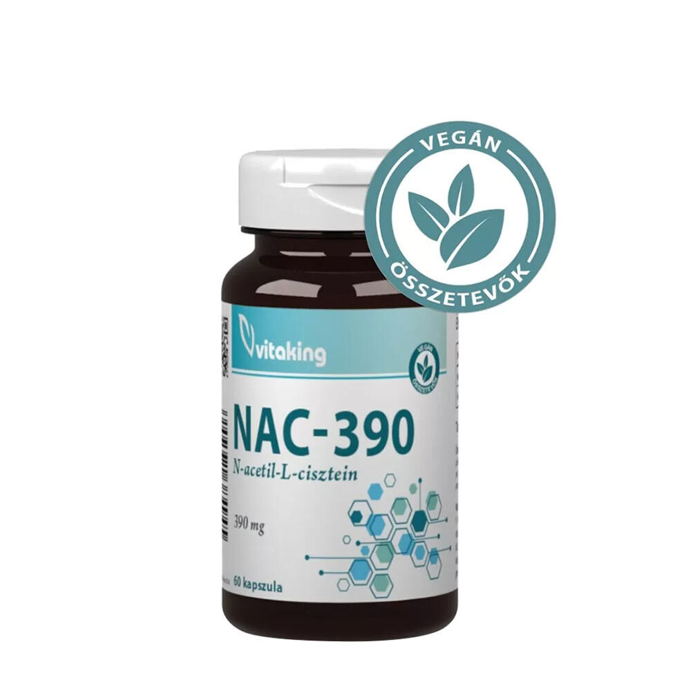 Vitaking NAC-390 (N-acetyl-L-cysteín) 390 mg (60 kapsúl) – Viking Supplements